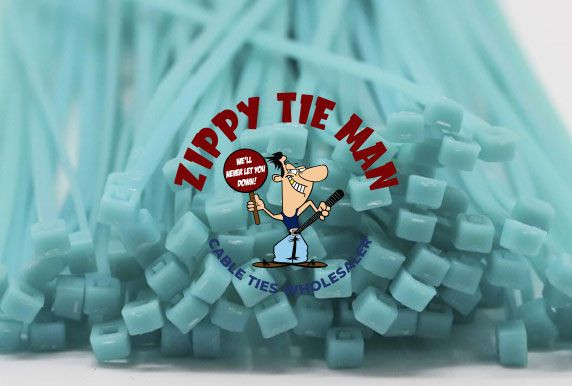 Sky Blue 4.8mm x 200mm Cable Ties 100pcs