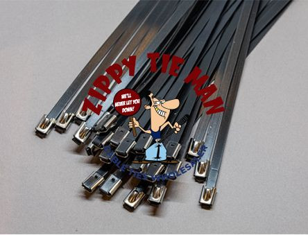 4.6mm x 200mm Coated Stainless Steel Cable Ties (100 pack) 
