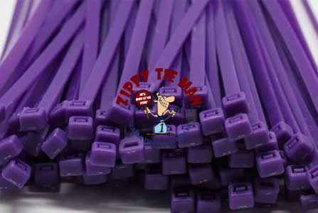 2.5mm x 200mm Striking Purple Cable Ties 100pcs