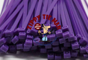 4.8mm x 200mm Striking Purple Cable Ties 100pcs