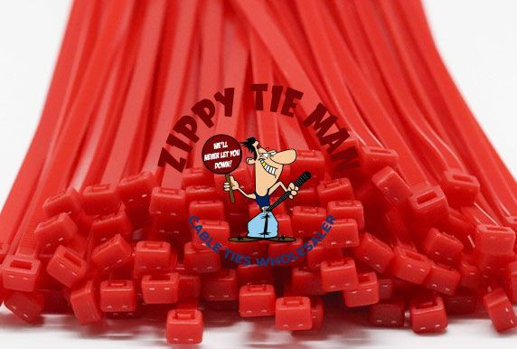 4.8mm x 200mm Red Cable Ties 100pcs