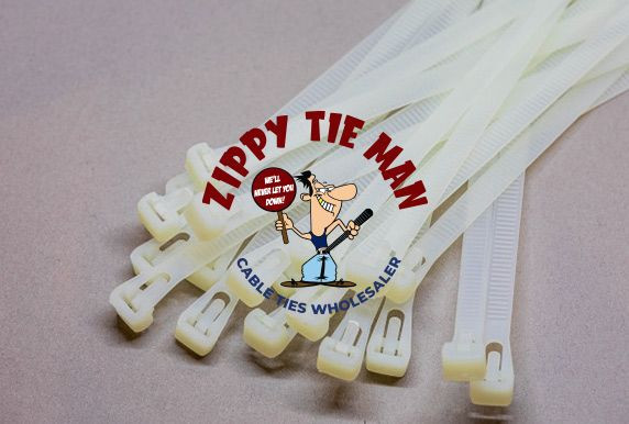 7.6mm x 400mm White Releasable Cable Ties 100pcs